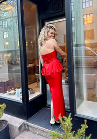 Laila Dress in hot tomato