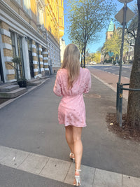 Vera Dress in pink jacquard